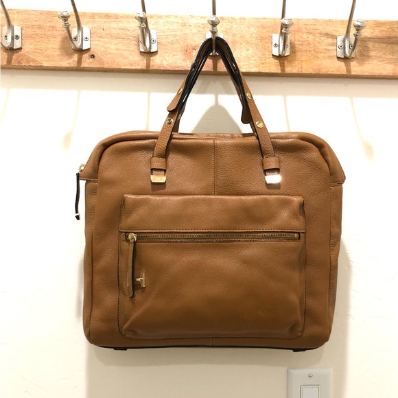 NWT Halston Heritage Pebble Leather Laptop Satchel. Never Used. Fits Up to 15” - Picture 2 of 12